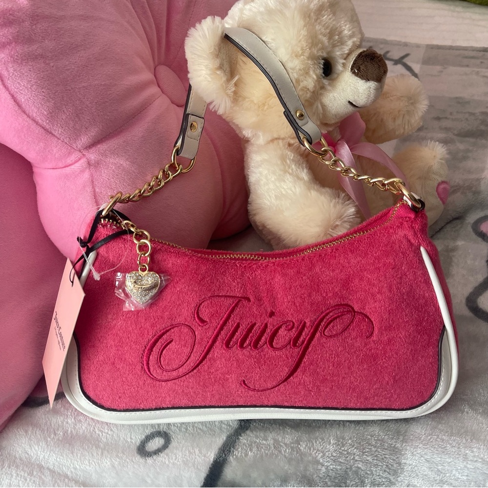 SOLD 💕Juicy Couture Pink Velour Shoulder Bag